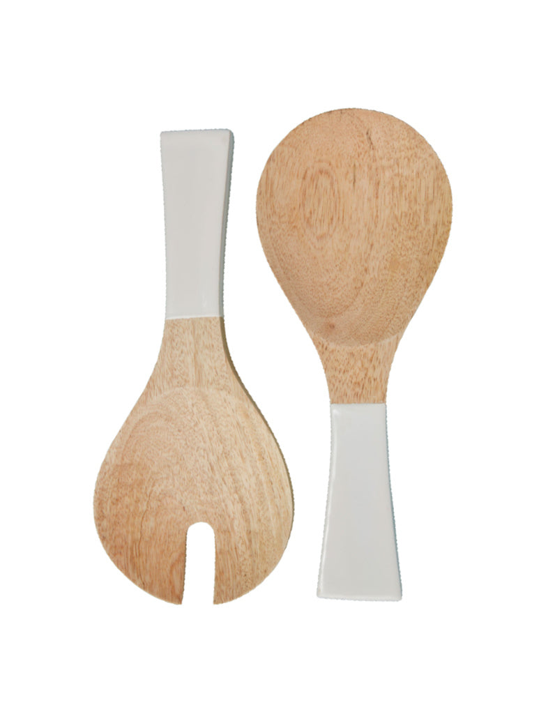 Mango Wood and Enamel Kitchen Utensil Set - Backroad Boulevard